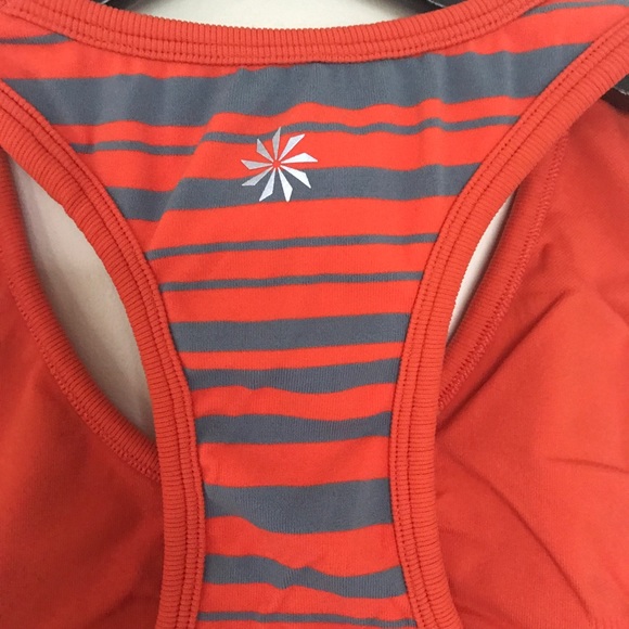 Athleta Racerback Striped Tank Top Orange Small - Picture 4 of 7